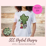 Camp Life PNG, Funny Frogs Camping Clipart with Sleeping Bag, Tent, Campfire and Smores, Frog Clip Art for Mugs, T-Shirts for Mom