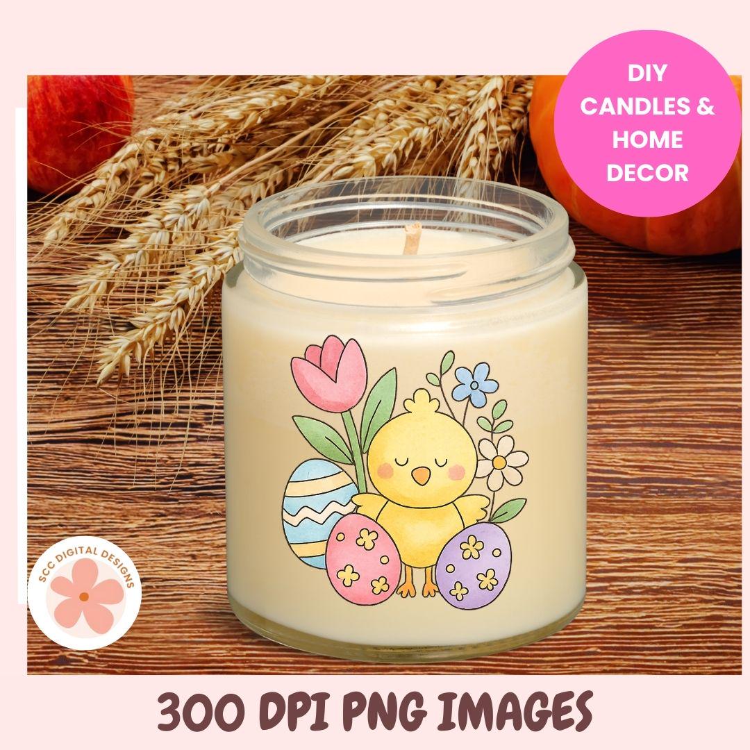 Easter Clipart, Whimsical Bunny Rabbits, Chicks, Easter Baskets & Pastel Colored Egg PNG, Easter Party Clip Art