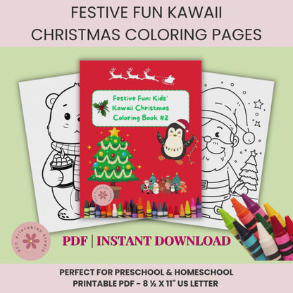 Christmas Coloring Pages – Kawaii Holiday Activities for Kids, Printable Classroom & Homeschool Activity Sheets