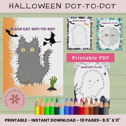 Halloween Dot-to-Dot Printable Worksheets – Fun Preschool Activity Pages for Kids