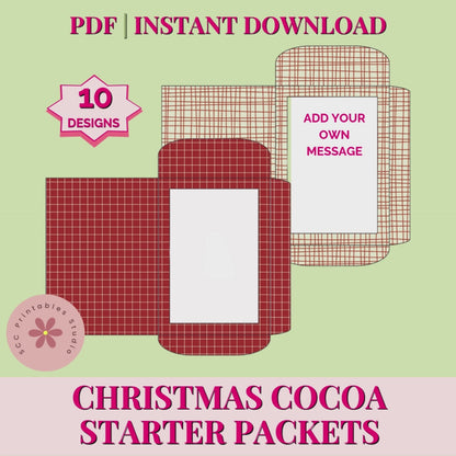 Christmas Cocoa Wrapper Printables – DIY Hot Chocolate Packet Sleeves & Personalized Gift Card Stocking Stuffers
