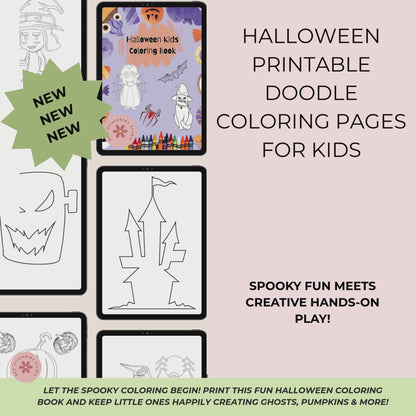 Halloween Coloring Pages for Kids - Printable Preschool & Pre-K Activity Sheets for Home School Teachers & Classroom
