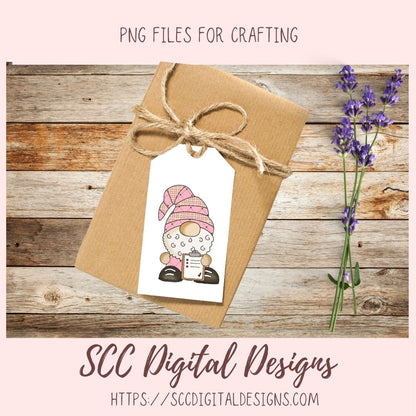 Breast Cancer Gnome Clipart for Stickers for Women, Breast Cancer Awareness PNG for Women, Commercial Use Medical Chart & Stethoscope