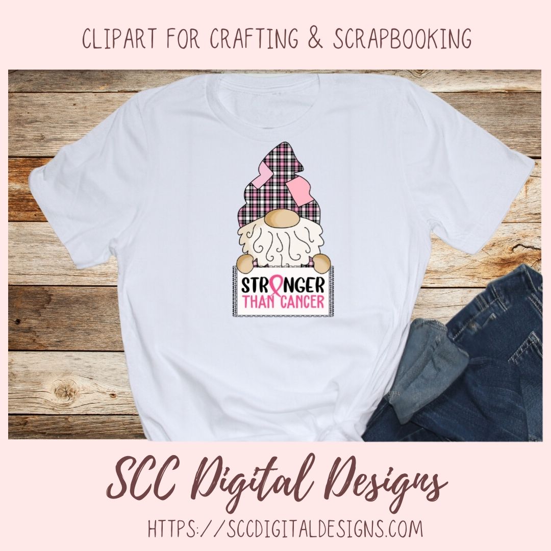 Breast Cancer Gnome Clipart for Stickers for Women, Breast Cancer Awareness PNG for Women, Commercial Use Medical Chart & Stethoscope