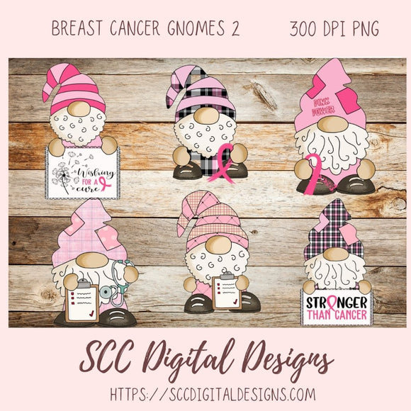 Breast Cancer Gnome Clipart for Stickers for Women, Breast Cancer Awareness PNG for Women, Commercial Use Medical Chart & Stethoscope