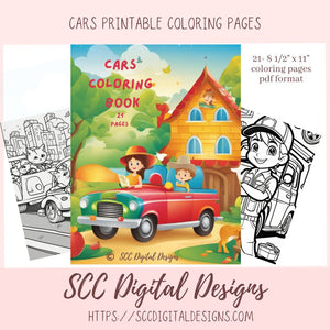 Vintage Printable Coloring Book for Kids and Adults, Print at Home Fun Color Pages for Boys and Girls, Homeschool Worksheet Activities, Children's Story Book