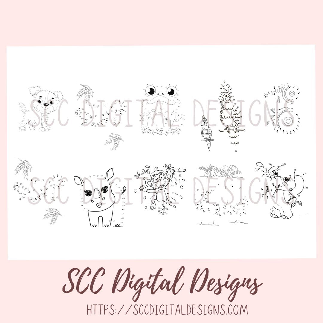 16 pages print at home printable Connect the Numbers Coloring Book for Kids 