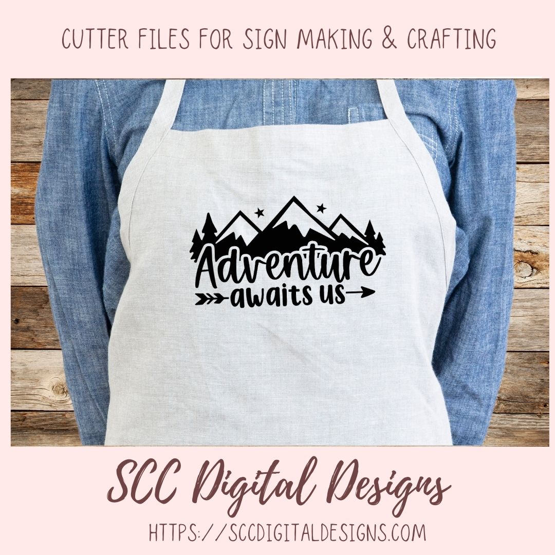 Adventure Awaits SVG, DIY Mountain & Stars Cabin Decor for Dad, Outdoor Lover T-Shirt for Mom, Road Trippin Glamper Wall Art for Camping