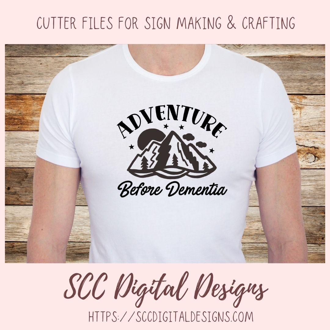 Adventure Before Dementia SVG File Mountains Sun and Stars 1 design in svg eps dxf jpg png formats