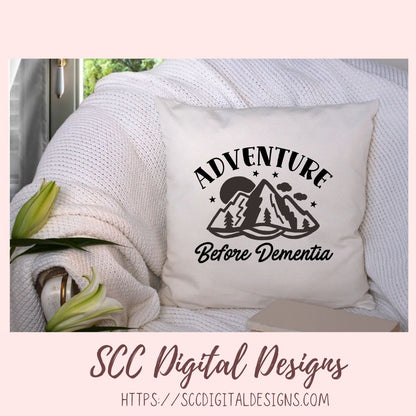 Adventure Before Dementia SVG File Mountains Sun and Stars 1 design in svg eps dxf jpg png formats