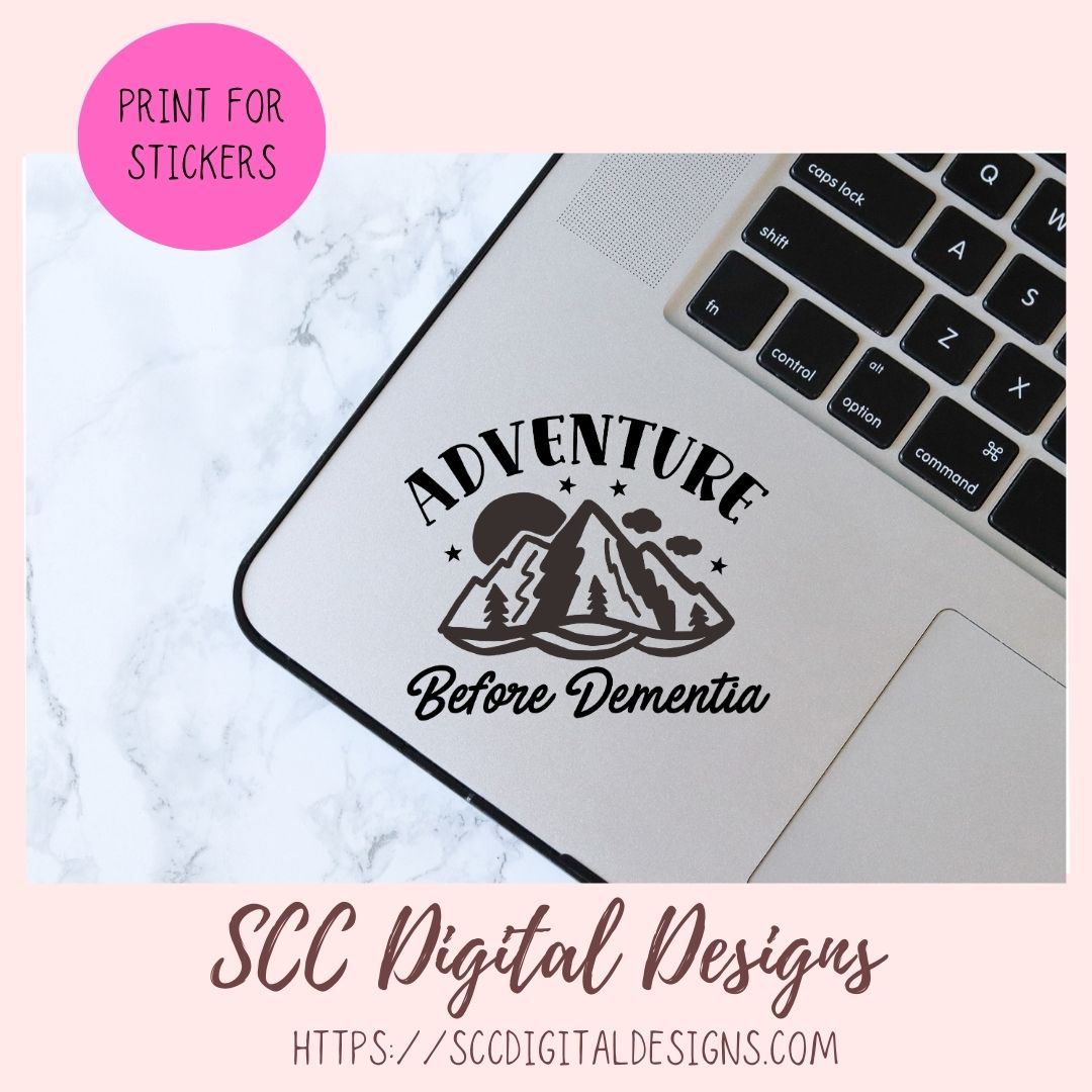 Adventure Before Dementia SVG File Mountains Sun and Stars 1 design in svg eps dxf jpg png formats