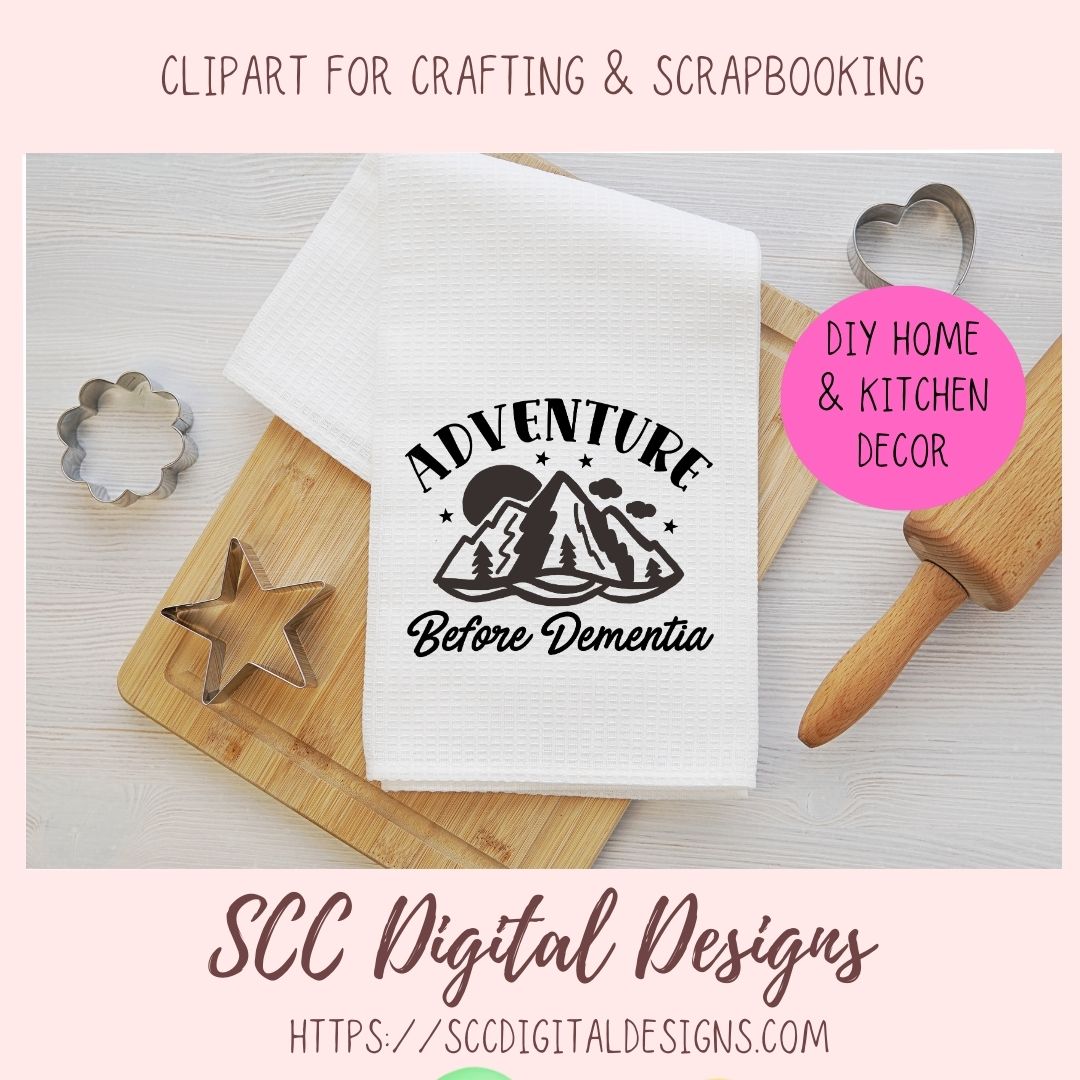 Adventure Before Dementia SVG File Mountains Sun and Stars 1 design in svg eps dxf jpg png formats