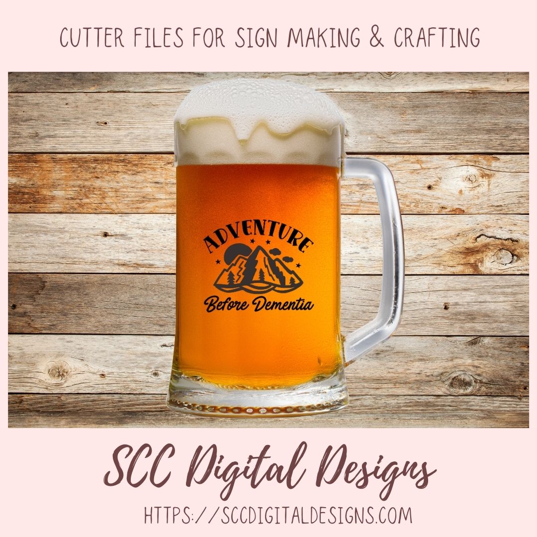 Adventure Before Dementia SVG File Mountains Sun and Stars 1 design in svg eps dxf jpg png formats