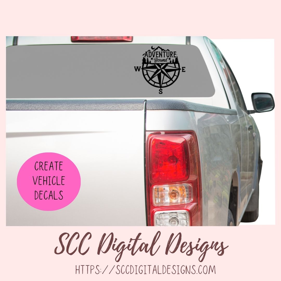 Compass SVG, Adventure Bound PNG for Shirts for Dad, DIY Cabin Wall Art Outdoor Lovers Gift, Off Road Vehicle Decals Camping Accessories