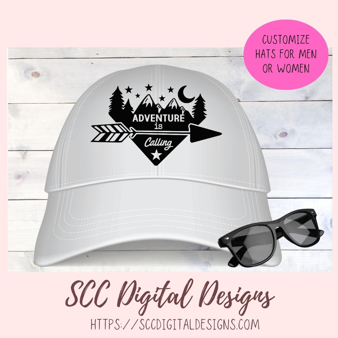 Adventure is Calling #2 SVG, Mountain & Stars Outdoor Enthusiast T-Shirt, DIY Camping Decor for Mom, Back to Nature Farmhouse Sign