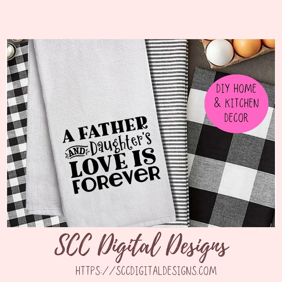 A Father and Daughter's Love is Forever SVG Father's Day Photo Gift for Dad, Daddy & Me Custom Sign from Son, Memorial Gift for Animal Lover