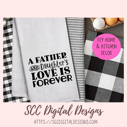 A Father and Daughter's Love is Forever SVG Father's Day Photo Gift for Dad, Daddy & Me Custom Sign from Son, Memorial Gift for Animal Lover
