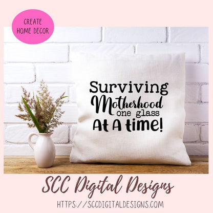 Age Gets Better With Wine SVG Bundle, Drinks Well With Others, Cheaper Than Therapy, DIY Funny Surviving Motherhood T-Shirt for Mom
