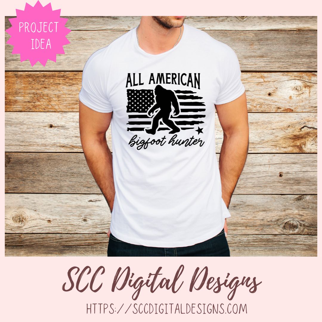 Bigfoot Hunter SVG 1 design in svg eps dxf jpg png formats
