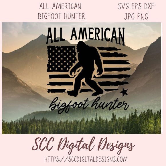 Bigfoot Hunter SVG 1 design in svg eps dxf jpg png formats