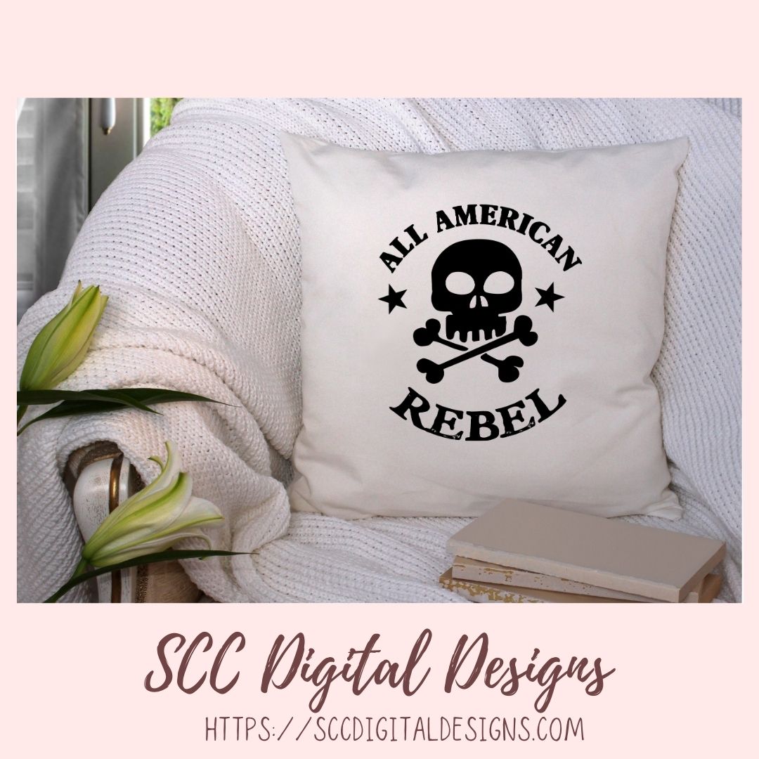 All American Rebel T-Shirt SVG for Military Veteran, July 4th Tumbler for Boyfriend, Independence Day Mug for Dad for Father's Day