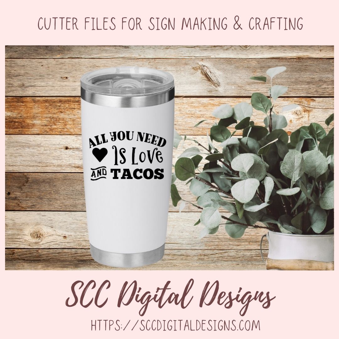 All You Need is Love SVG love and beer love and tacos love and wine love and pizza 4 designs in svg esp dxf jpg png formats