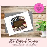 American Daddy Bear Clipart, Father's Day Gift for Husband, Red White & Blue Man Cave Sign for Boyfriend, Patriotic Dad T-Shirt for Birthday