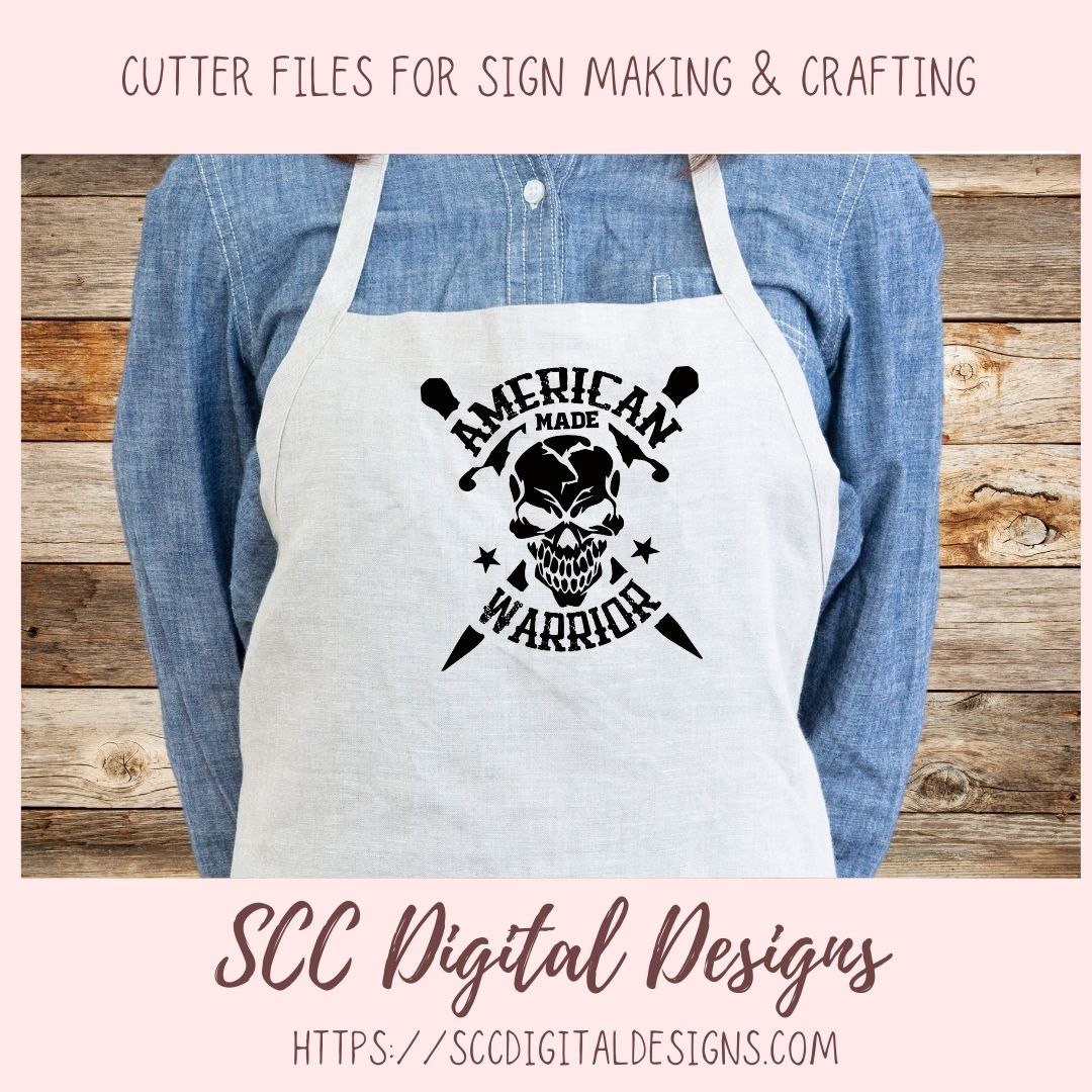 American Made Warrior SVG, Skull and Crossbones T-Shirt for Dad for Father's Day, Proud American Mug for Veteran, 