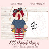 ngel Annie SVG for Glowforge and Laser Cutter Design, DIY American Patriot Craft Patterns, July 4th Front Porch Welcome Sign, Instant Download Digital Woodworking Pattern
