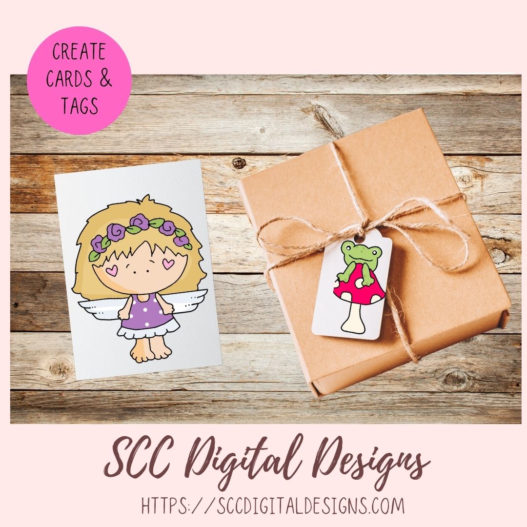 Angel in my Garden Clipart, Dancing With Angels Wordart, Garden, Blue Bird, Spring Flowers, and Water Can Clip Art, Scrapbooking Elements