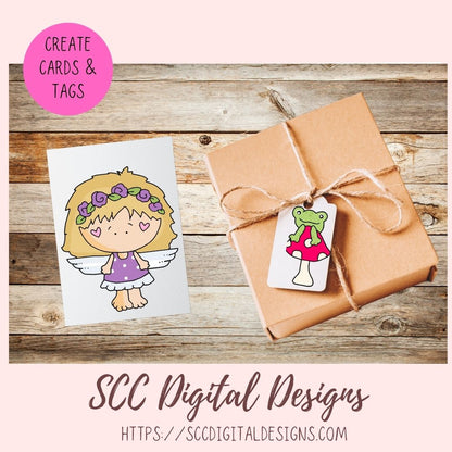 Angel in my Garden Clipart, Dancing With Angels Wordart, Garden, Blue Bird, Spring Flowers, and Water Can Clip Art, Scrapbooking Elements