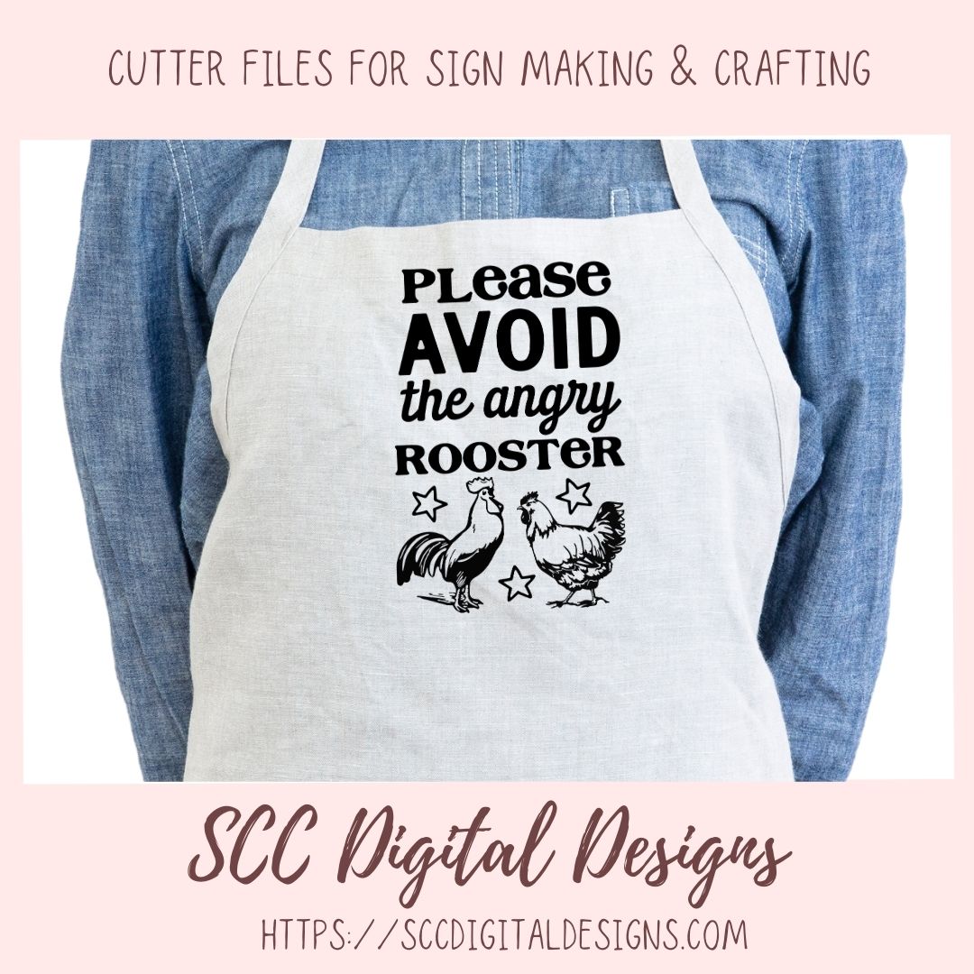 Avoid the Angry Rooster SVG, DIY Farmhouse Home Decor with Cricut for Mom, Chicken Lover Gift for Her, Funny Kitchen Decor For Girlfriend