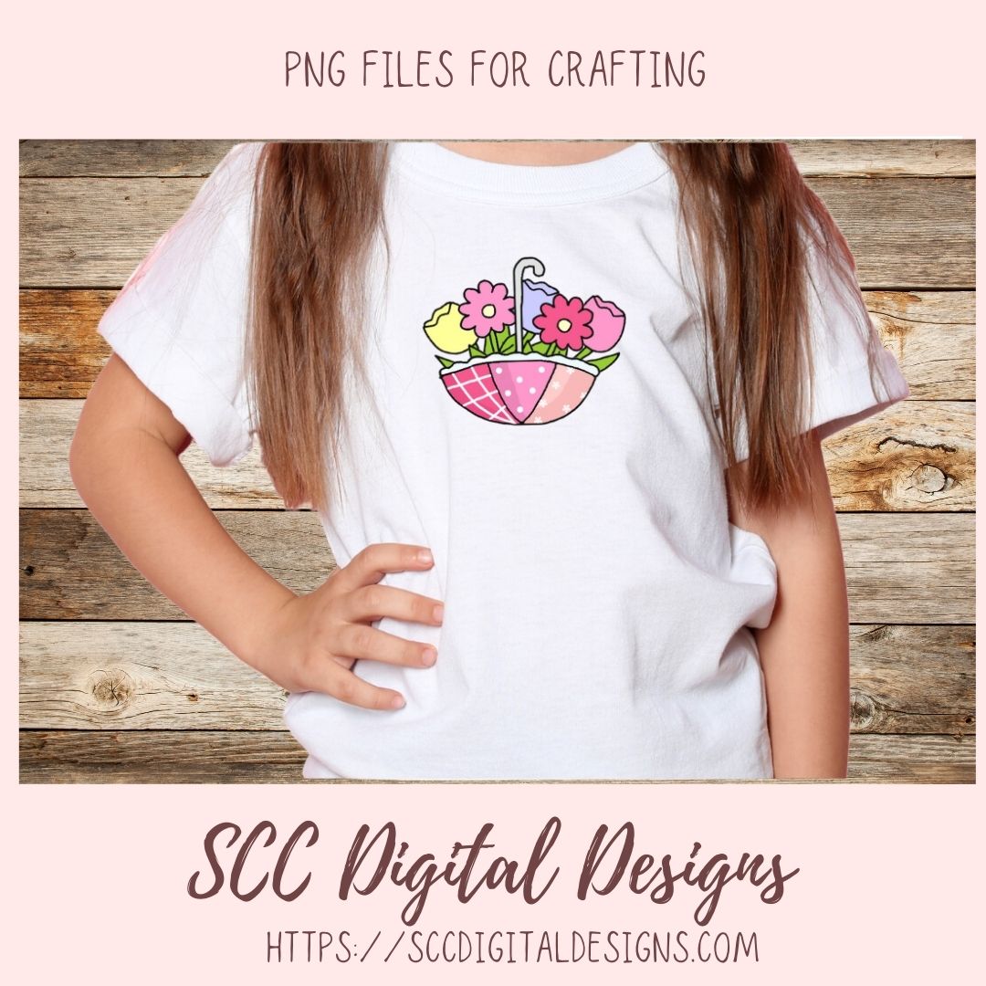 April Showers Bring May Flowers Clipart for Girls' Stickers, Wordart Ducks & Flower Clip Art for Wall Decor for Kids Rooms, Scrapbooking