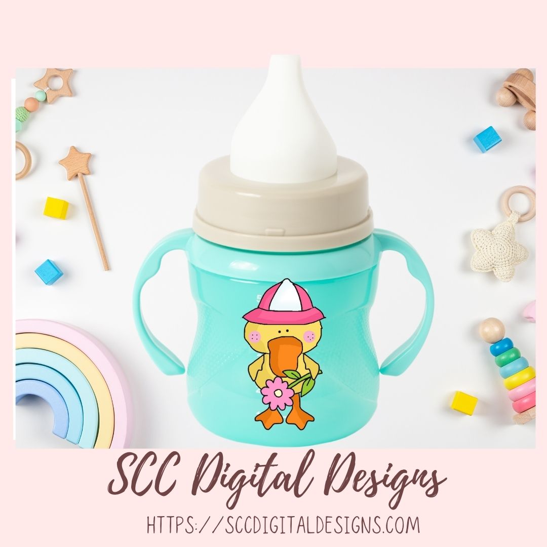 April Showers Bring May Flowers Clipart for Girls' Stickers, Wordart Ducks & Flower Clip Art for Wall Decor for Kids Rooms, Scrapbooking