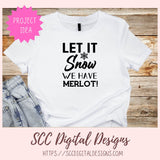 Wine Bottle Gift Tag SVG Bundle – Funny Christmas Wine Tags, Holiday Host Gift Tags, Let It Snow Merlot & Caution SVGs