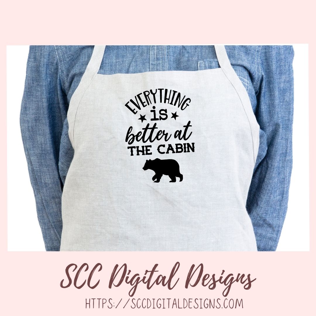 Life is Better at the Cabin SVG, Outdoor Antler T-Shirt for Dad, Rustic Bear Wall Art for Father's Day for Men, Hunting Camp PNG, 2 Designs
