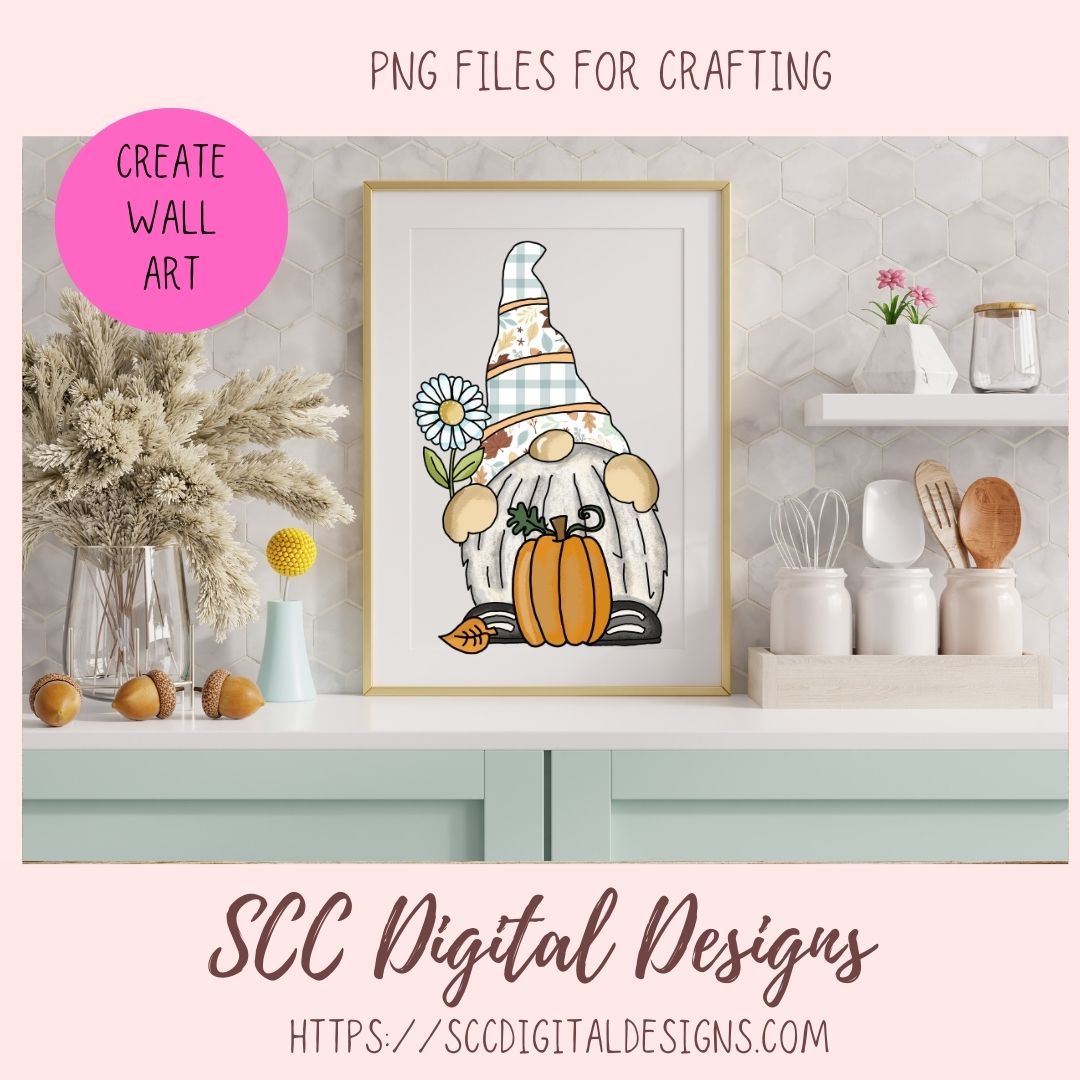 Autumn Gnomes PNG, Pumpkins, Sunflowers, Black Bird Sublimation Clipart for Stickers for Kids, Fall Digital Elements for Paper Crafting