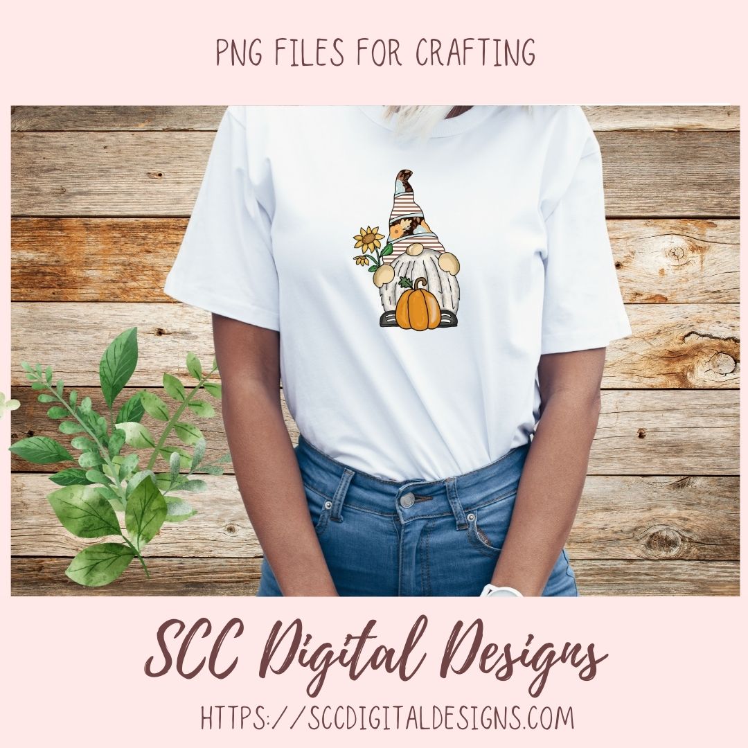 Autumn Gnomes PNG, Pumpkins, Sunflowers, Black Bird Sublimation Clipart for Stickers for Kids, Fall Digital Elements for Paper Crafting