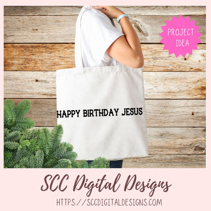 Away in the Manger SVG Bundle, Happy Birthday Jesus PNG Jesus is the Reason for the Season And Unto Us a Child is Born Religious Home Decor