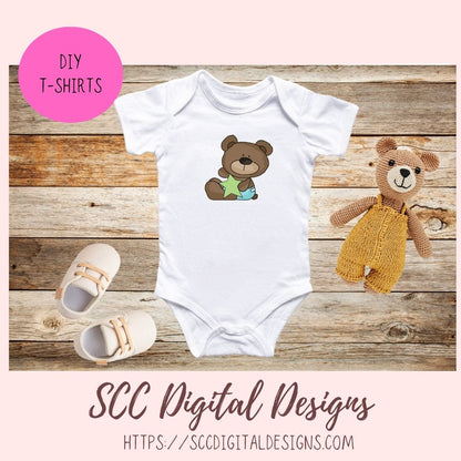Baby Bear Clipart PNG, Bundle includes Wordart, Digital Papers, and 16 Elements, DIY Baby Shower Invitation for New Mom, Mother to Be Announcement, Gender Reveal Party Invite, Nursery Decor