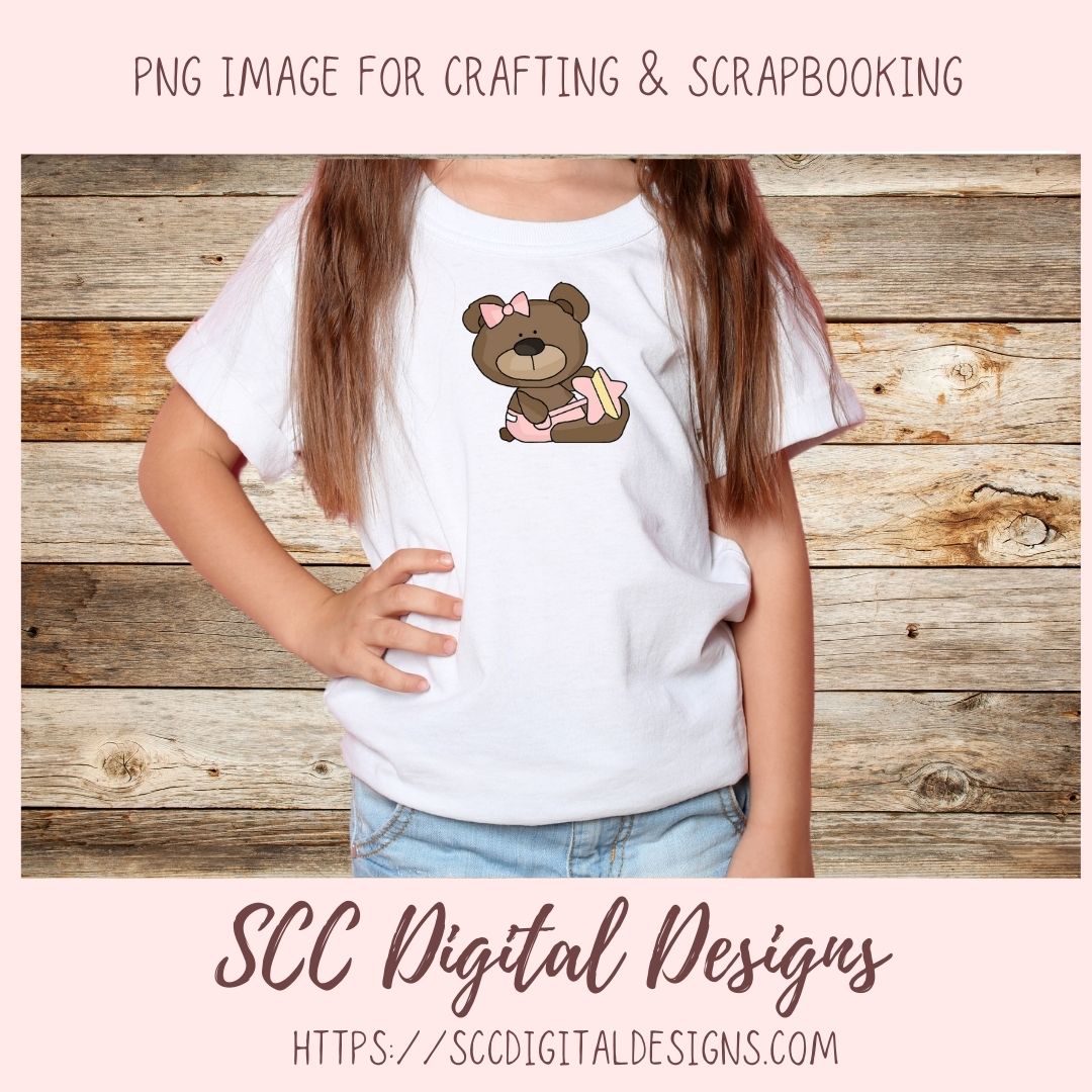 Baby Bear Clipart PNG, Bundle includes Wordart, Digital Papers, and 16 Elements, DIY Baby Shower Invitation for New Mom, Mother to Be Announcement, Gender Reveal Party Invite, Nursery Decor