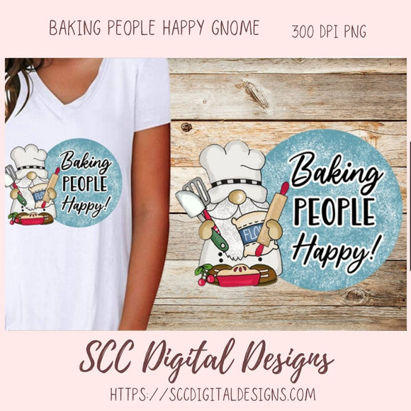 Gnome Clipart for Sublimation Designs for Aprons, Baking Clip Art for Stickers for Commercial Use, Baker Art PNG for Shirts for Mother's Day