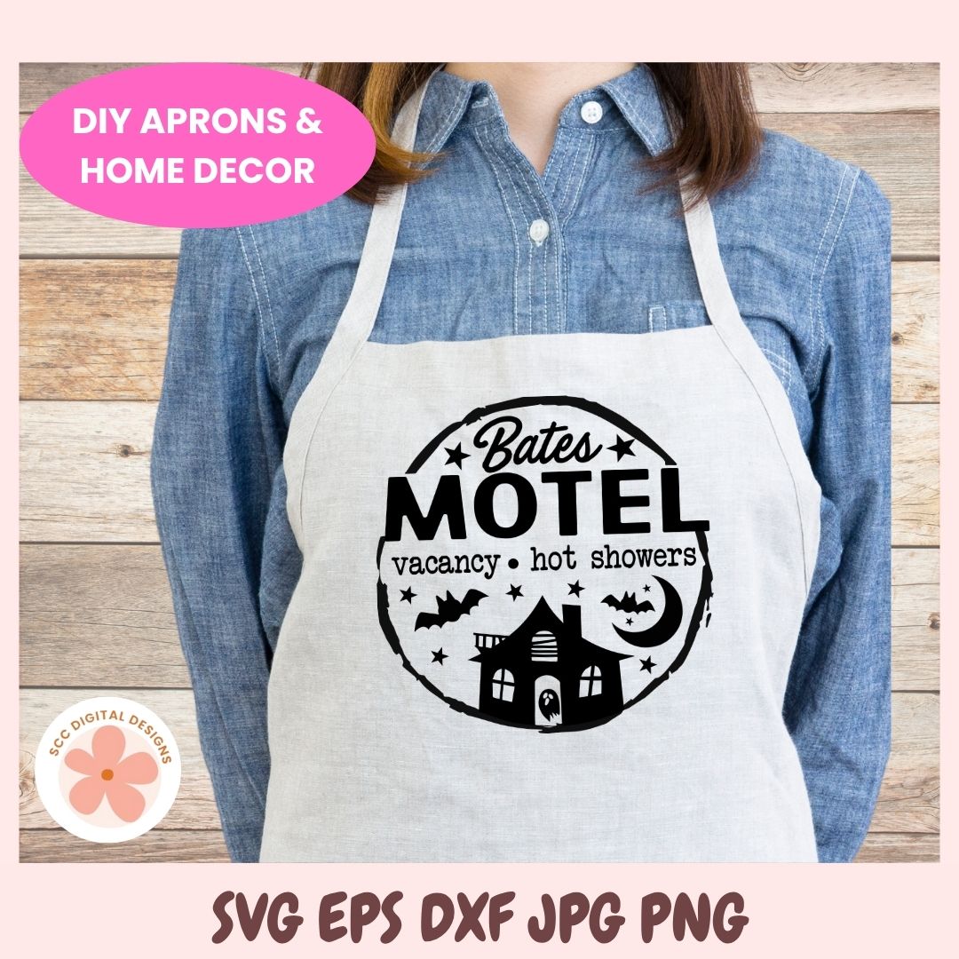 Bates Motel Halloween SVG | Vacancy & Hot Showers Funny Halloween Cut File for T-Shirts, Signs & Farmhouse Decor