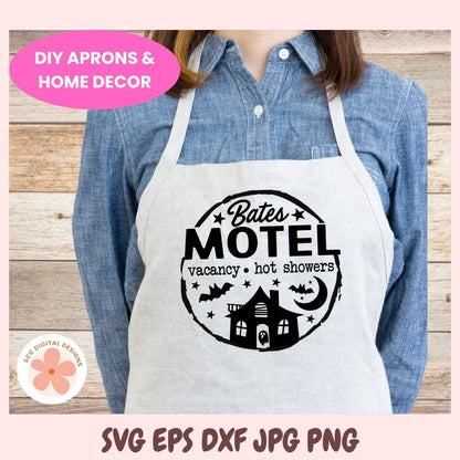Bates Motel Halloween SVG | Vacancy & Hot Showers Funny Halloween Cut File for T-Shirts, Signs & Farmhouse Decor