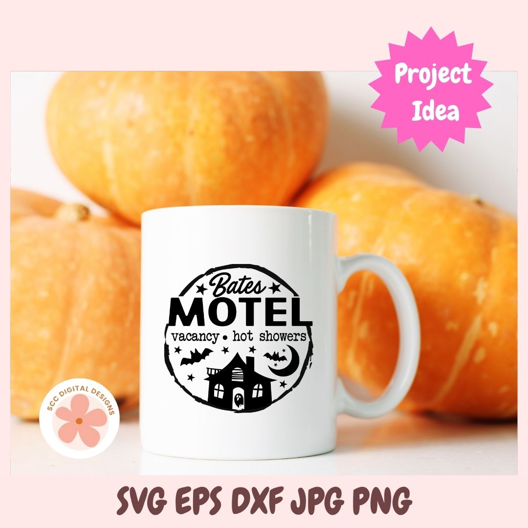 Bates Motel Halloween SVG | Vacancy & Hot Showers Funny Halloween Cut File for T-Shirts, Signs & Farmhouse Decor