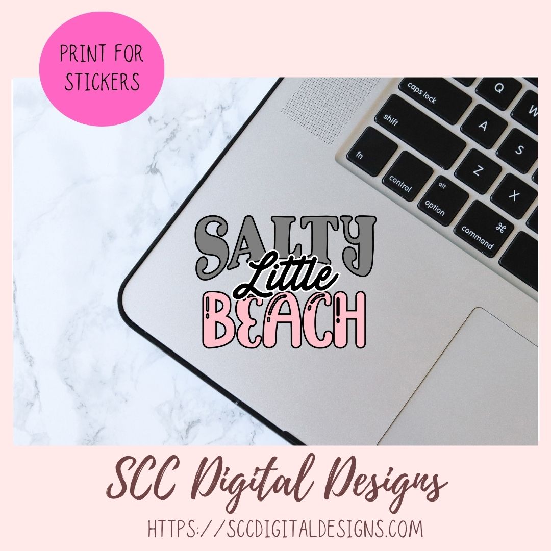 Beach Daze Sublimation Clipart, Salty Little Beach PNG, Beach House Sign Decor for Ocean Lover, DIY Family Vacation T-Shirts, Retro Clip Art