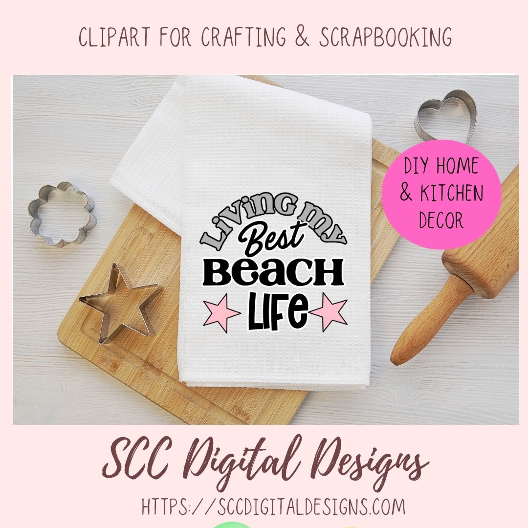 Beach Daze Sublimation Clipart, Salty Little Beach PNG, Beach House Sign Decor for Ocean Lover, DIY Family Vacation T-Shirts, Retro Clip Art