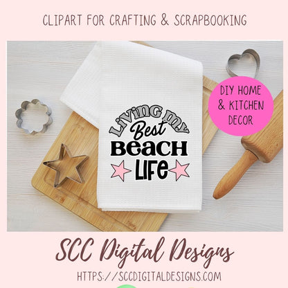 Beach Daze Sublimation Clipart, Salty Little Beach PNG, Beach House Sign Decor for Ocean Lover, DIY Family Vacation T-Shirts, Retro Clip Art