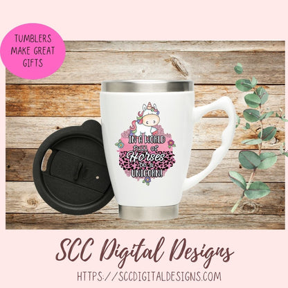 Whimsical Unicorn Clipart, In a World Full of Horses, Mythical Creature PNG, Create Cute Magical Kids Party Printables & T-Shirts for Girls