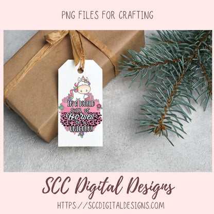 Whimsical Unicorn Clipart, In a World Full of Horses, Mythical Creature PNG, Create Cute Magical Kids Party Printables & T-Shirts for Girls